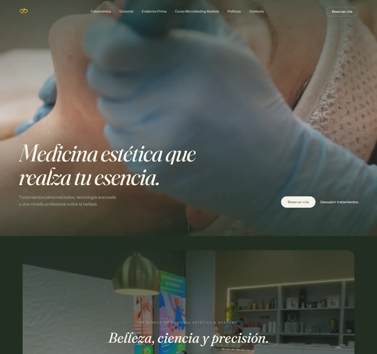 Captura do site AB MEDICINA ESTÉTICA